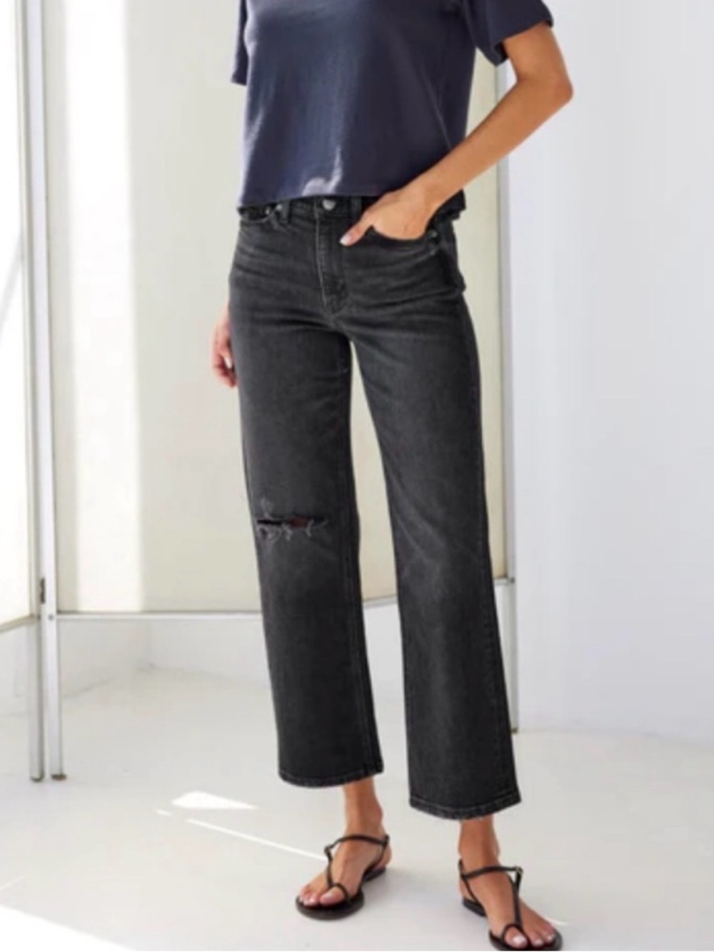 AYR The Easy Easy Jean Black Distressed - Size 30